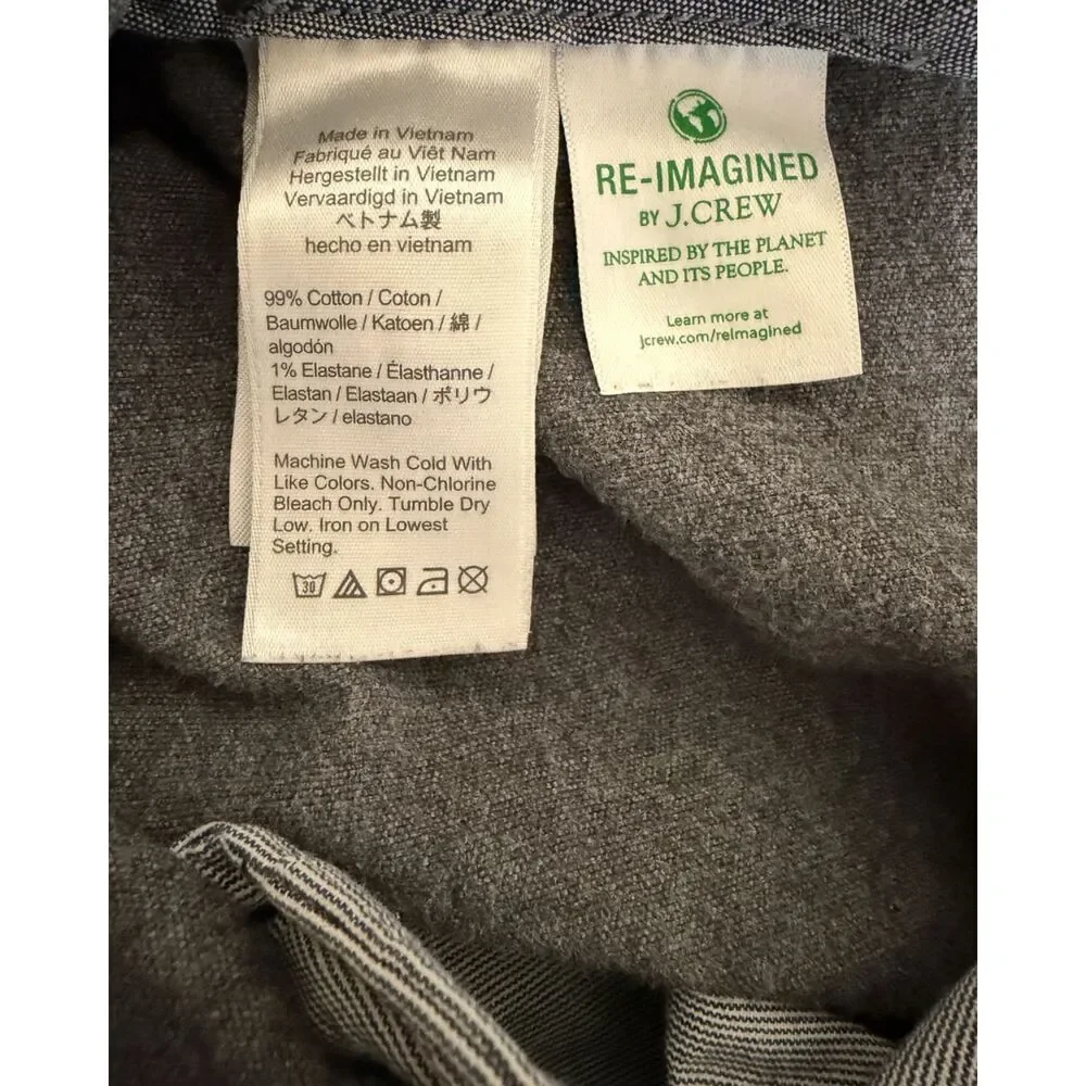 J. Crew 770 Straight Cotton Men's Dark Gray Pants 34x34 Dress Casual Business